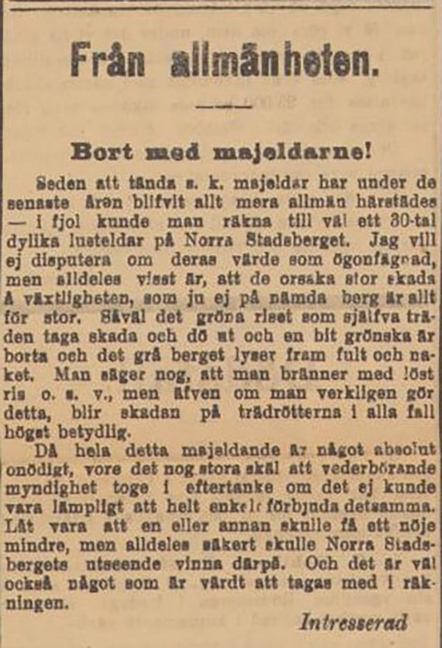 Artikel från Sundsvalls-Posten 1903.